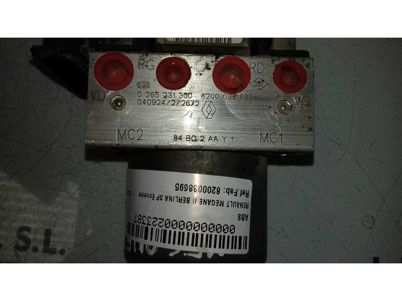 Recambio de abs para renault megane ii berlina 3p extreme referencia OEM IAM 8200038695 0265231300 0265800300