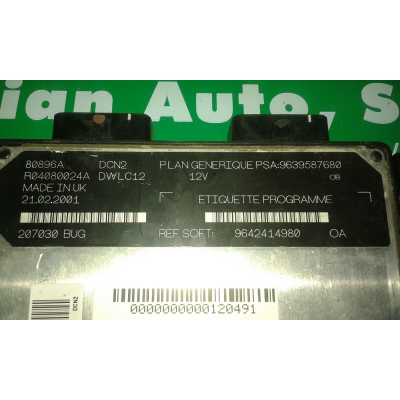 Recambio de centralita motor uce para citroen c15 rd familiale referencia OEM IAM 9636587680 9642414980 R04080024A