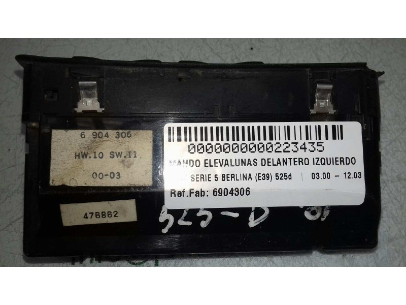 Recambio de mando elevalunas delantero izquierdo para bmw serie 5 berlina (e39) 525d referencia OEM IAM 6904306  