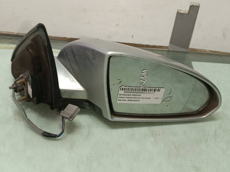 Recambio de retrovisor derecho para nissan primera berlina (p12) acenta referencia OEM IAM 96301AU417  ELECTRICO