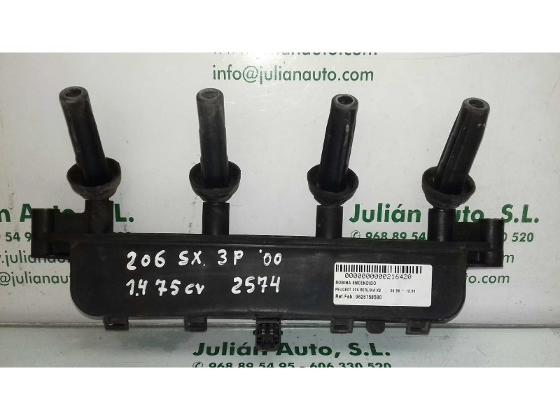 Recambio de bobina encendido para peugeot 206 berlina xs referencia OEM IAM 9628158580 154301 
