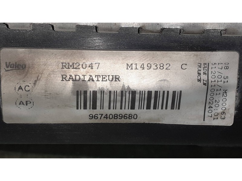 Recambio de radiador agua para peugeot partner kasten confort l1 referencia OEM IAM 9684089680 M149382 RM2047