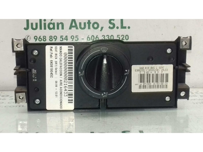 Recambio de mando calefaccion / aire acondicionado para seat ibiza (6k1) select referencia OEM IAM 6K0819045C 69352201 VALEO