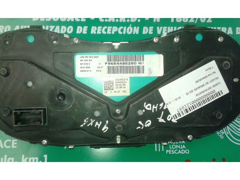 Recambio de cuadro instrumentos para peugeot 307 break/sw (s2) xs referencia OEM IAM 9654485280  