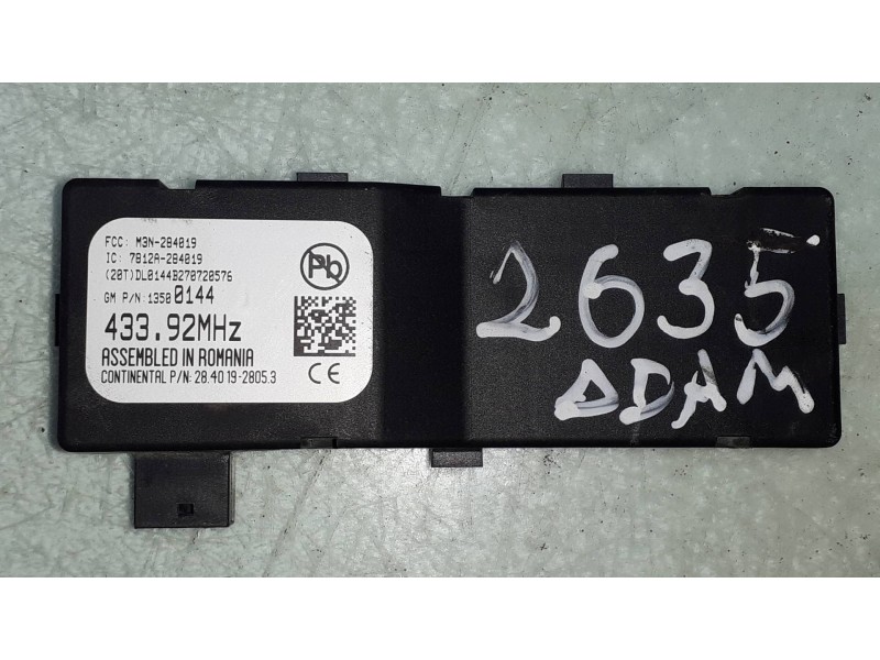 Recambio de modulo electronico para opel adam unlimited ecoflex referencia OEM IAM 13500144 M3N284019 RECEPTOR LLAVE