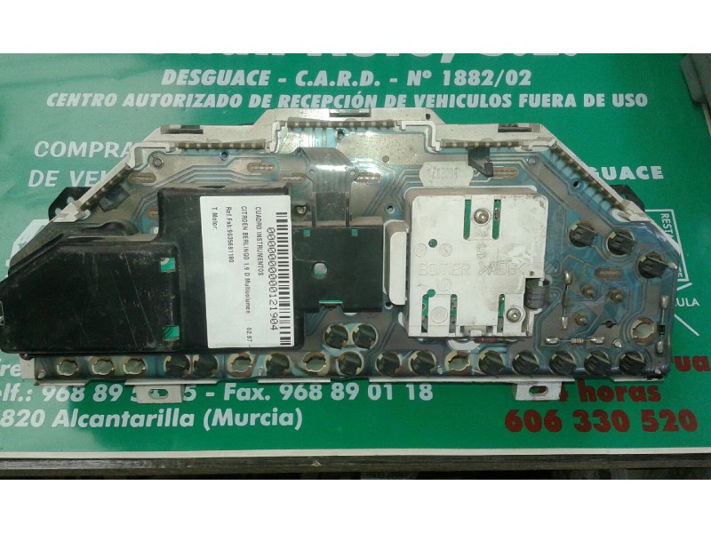 Recambio de cuadro instrumentos para citroen berlingo 1.9 d multivolumen referencia OEM IAM 9635681180 09021329907 