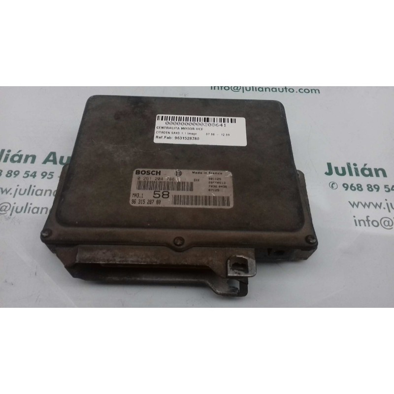 Recambio de centralita motor uce para citroen saxo 1.1 image referencia OEM IAM 9631528780 0261204788 BOSCH