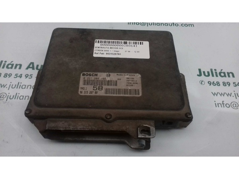 Recambio de centralita motor uce para citroen saxo 1.1 image referencia OEM IAM 9631528780 0261204788 BOSCH