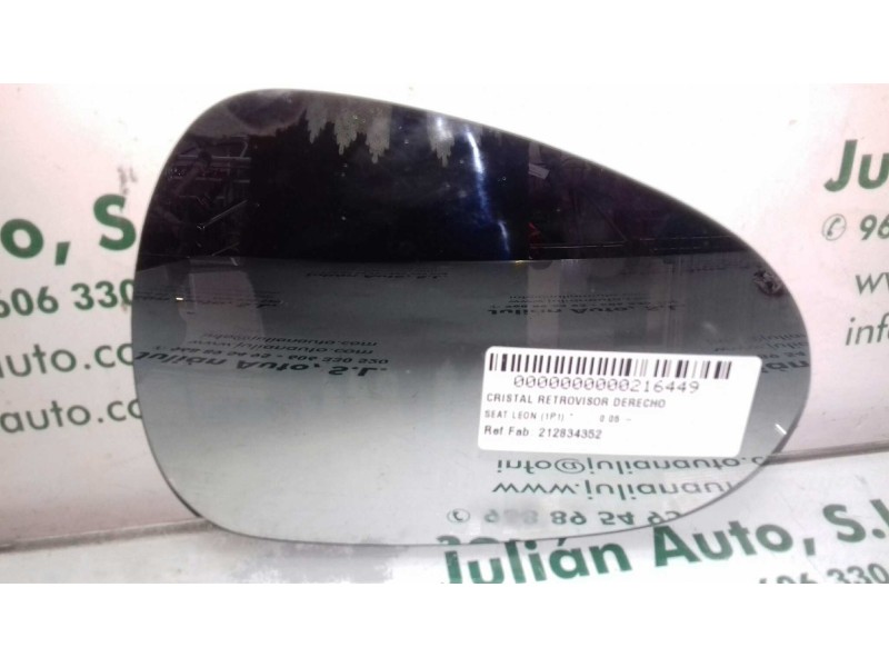 Recambio de cristal retrovisor derecho para seat ibiza (6j5) reference referencia OEM IAM 212834352  TERMICO