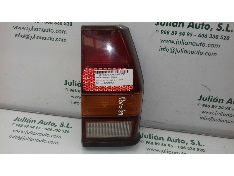 Recambio de piloto trasero derecho para volkswagen polo (861) gt referencia OEM IAM 867945112A  