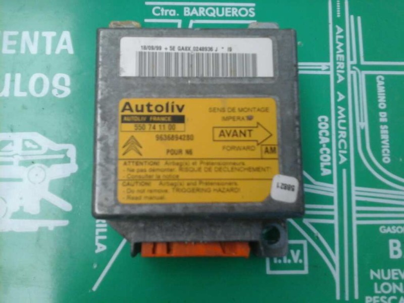 Recambio de centralita airbag para citroen xsara berlina 1.9 d sx referencia OEM IAM 9636894280 550741100 AUTOLIV