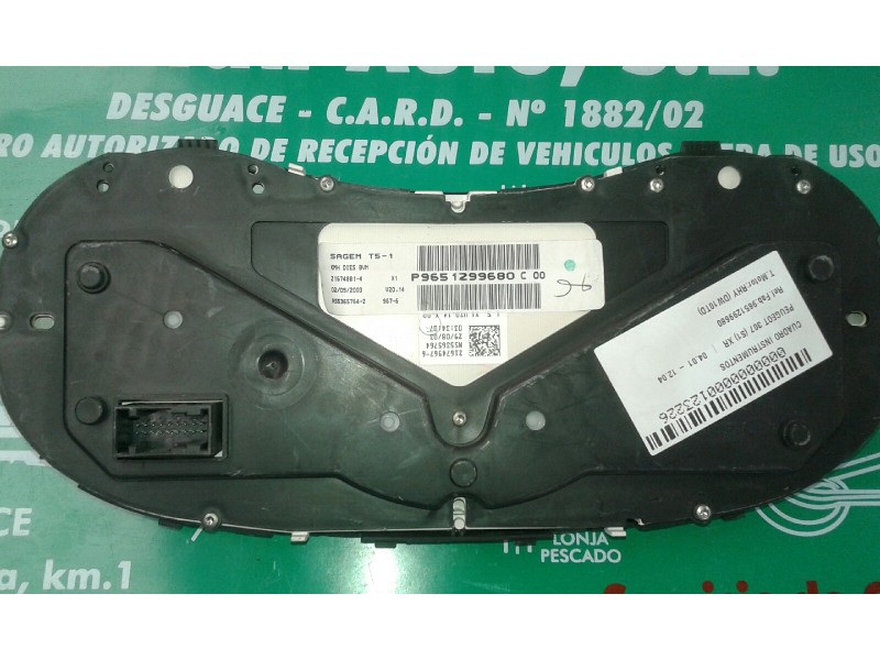 Recambio de cuadro instrumentos para peugeot 307 (s1) xr referencia OEM IAM 9651299680 21674881-4 SAGEM