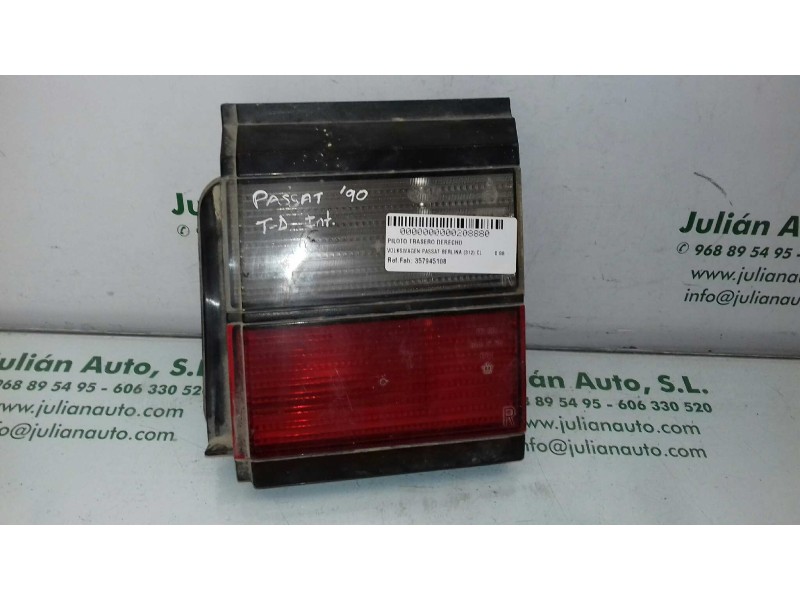 Recambio de piloto trasero derecho interior para volkswagen passat berlina (312) cl referencia OEM IAM 357945108  INT-MALETERO