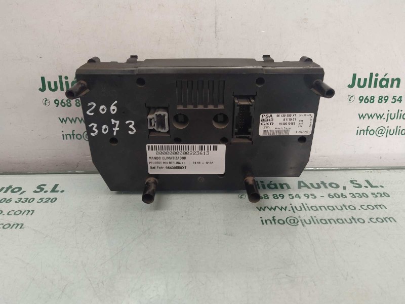 Recambio de mando climatizador para peugeot 206 berlina xn referencia OEM IAM 96430550XT B111501 9140010483