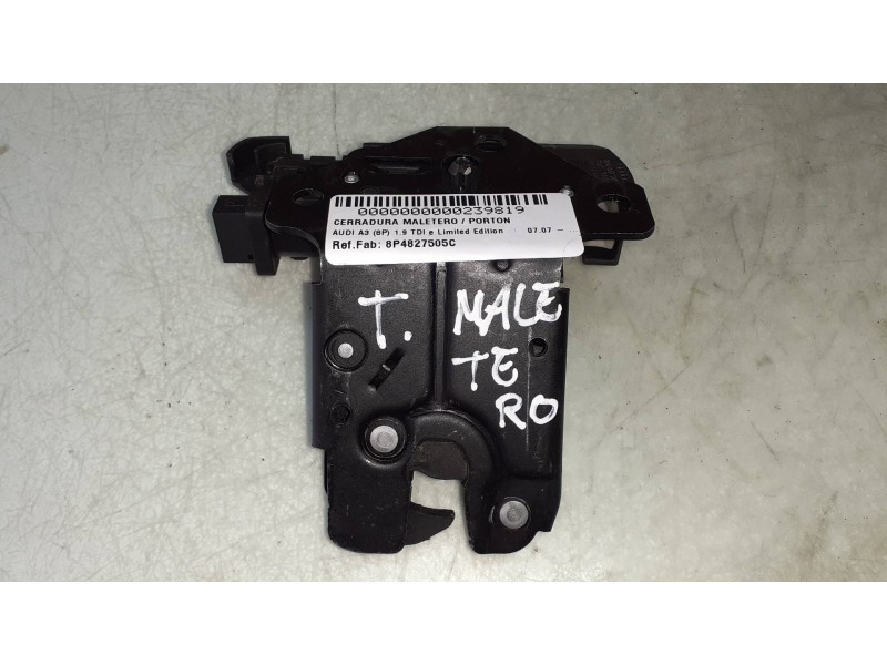 Recambio de cerradura maletero / porton para audi a3 (8p) 1.9 tdi e limited edition referencia OEM IAM 8P4827505C  CONECTOR 3 PI