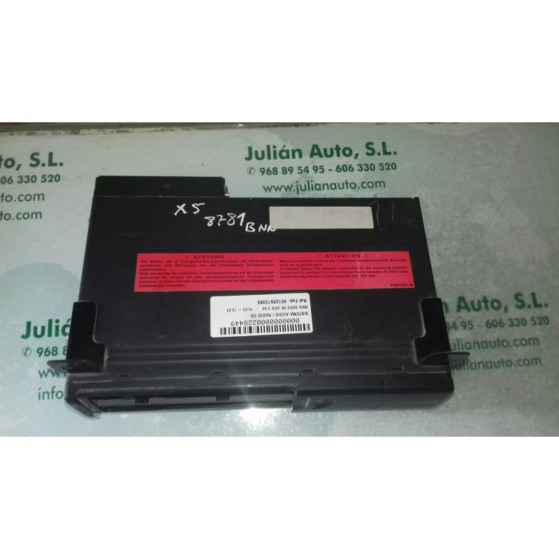 Recambio de sistema audio / radio cd para bmw x5 (e53) 3.0d referencia OEM IAM 65126913389  CARGADOR CD