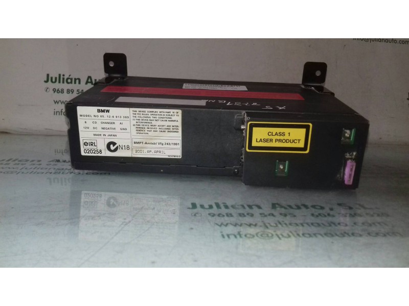 Recambio de sistema audio / radio cd para bmw x5 (e53) 3.0d referencia OEM IAM 65126913389  CARGADOR CD