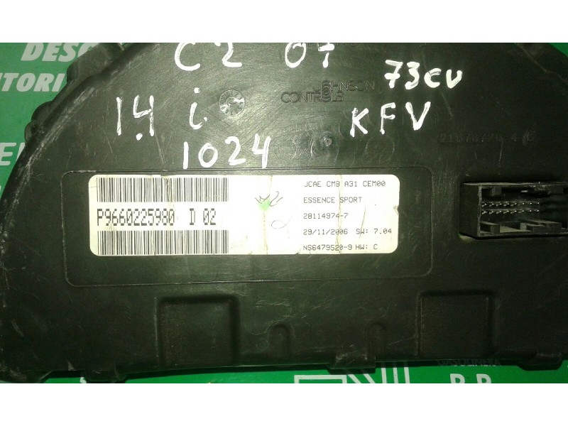 Recambio de cuadro instrumentos para citroen c2 collection referencia OEM IAM 9660225980 28114974-7 NS6479520-9