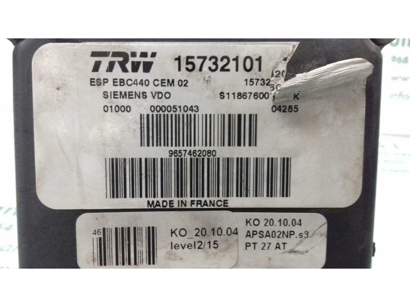 Recambio de abs para peugeot 407 sw sport referencia OEM IAM 9657462080 S118676001K 15732101