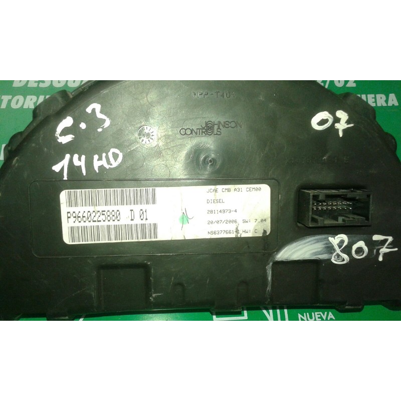 Recambio de cuadro instrumentos para citroen c3 1.4 hdi exclusive referencia OEM IAM 9660225880 28114973-4 NS6377661-1