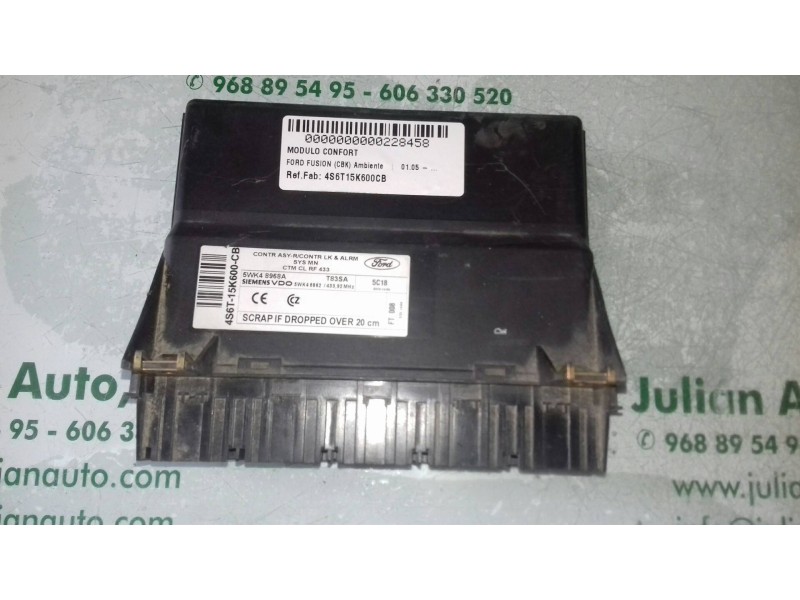 Recambio de modulo confort para ford fusion (cbk) ambiente referencia OEM IAM 4S6T15K600CB  