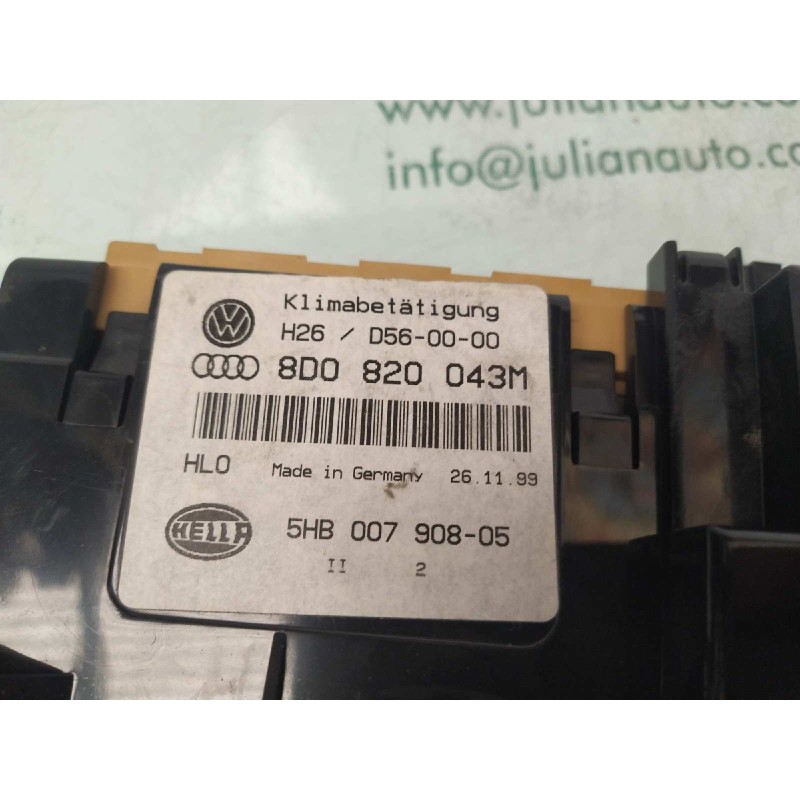 Recambio de mando climatizador para audi a4 berlina (b5) 1.9 tdi referencia OEM IAM 8D0820043M 5HB00790805 HELLA