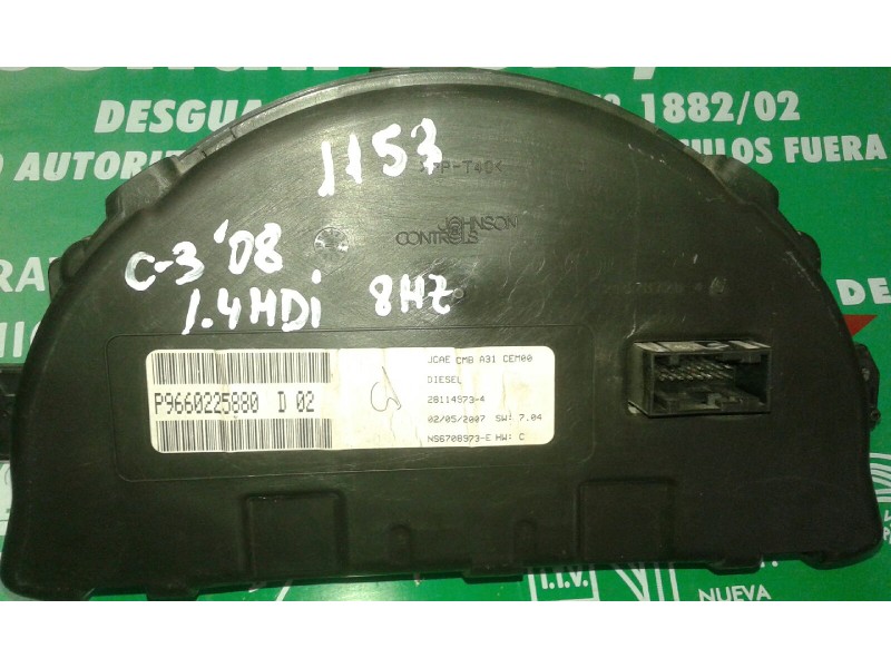 Recambio de cuadro instrumentos para citroen c3 1.4 hdi audace referencia OEM IAM 9660225880 28114973-4 NS6708973-E