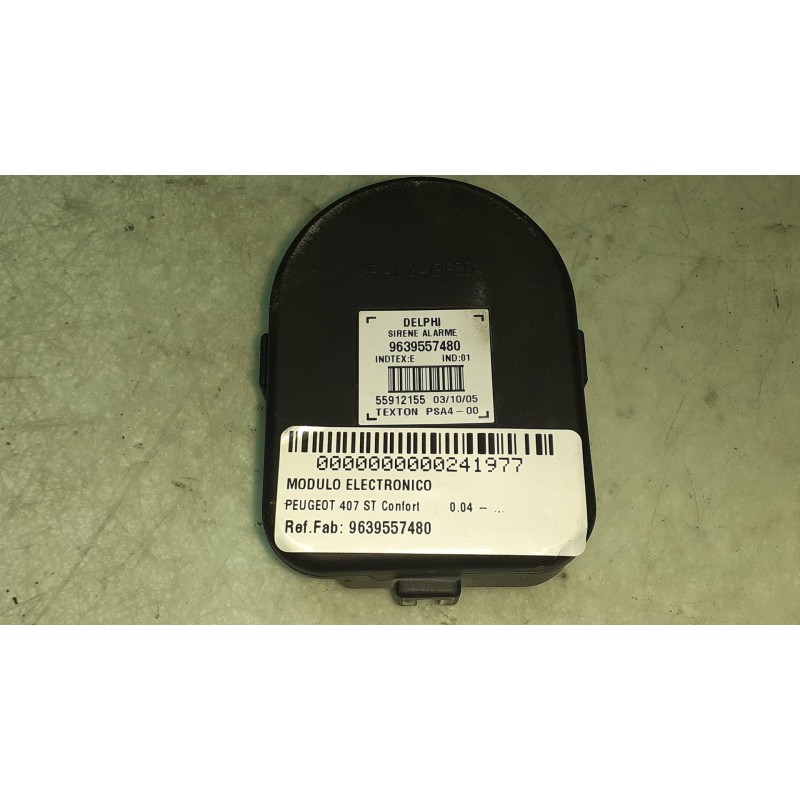 Recambio de modulo electronico para peugeot 407 st confort referencia OEM IAM 9639557480 SIRENA DE ALARMA DELPHI