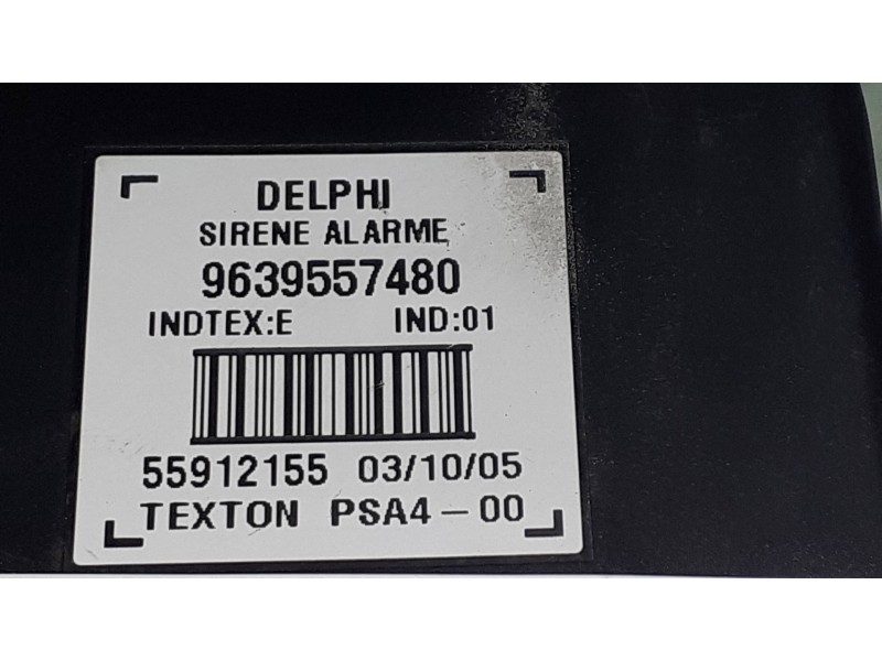 Recambio de modulo electronico para peugeot 407 st confort referencia OEM IAM 9639557480 SIRENA DE ALARMA DELPHI