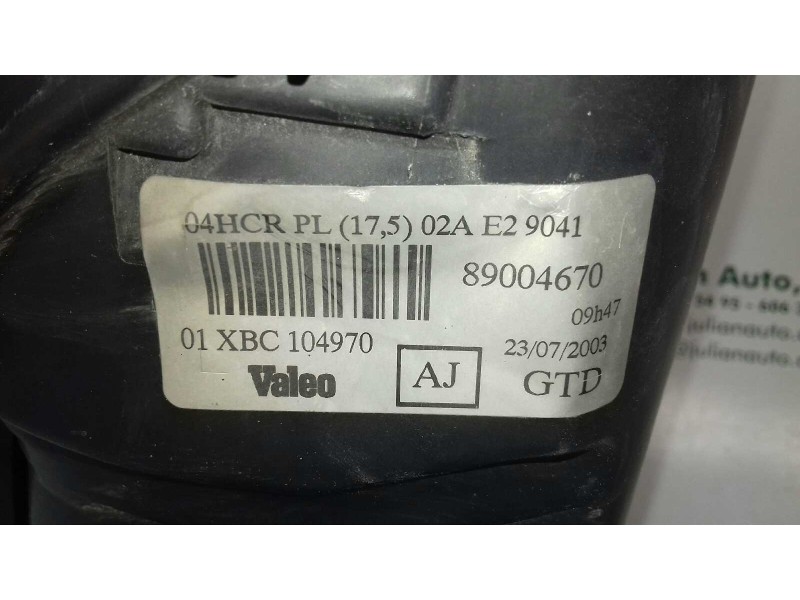 Recambio de faro izquierdo para mg rover serie 25 (rf) classic (5-ptas.) referencia OEM IAM 89004670 XBC104970 VALEO