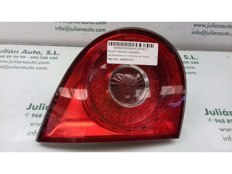 Recambio de piloto trasero izquierdo interior para volkswagen golf v berlina (1k1) highline referencia OEM IAM 1K6945107C 1K6945