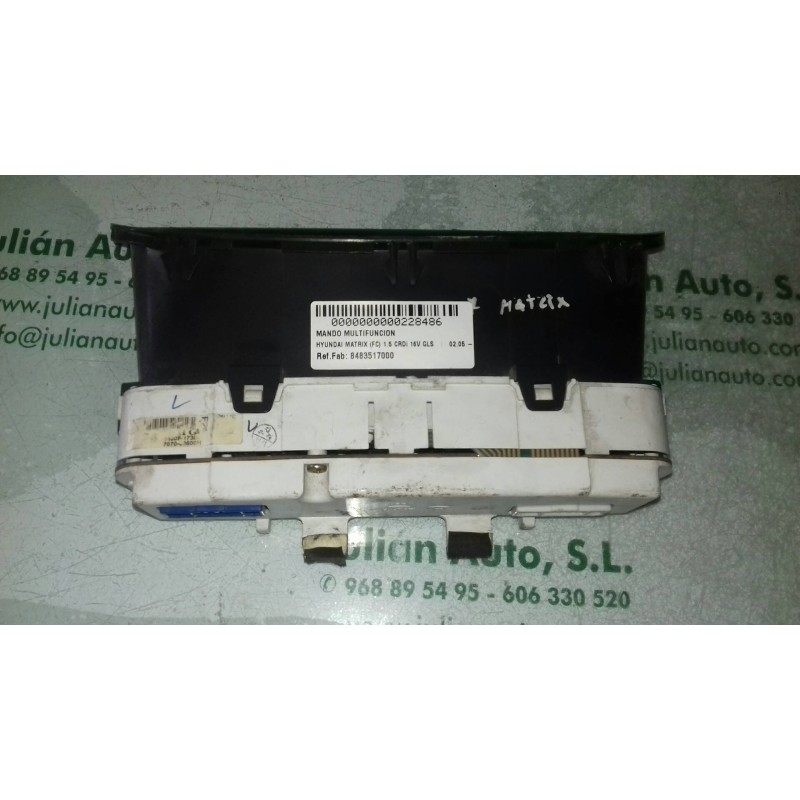 Recambio de pantalla multifuncion para hyundai matrix (fc) 1.5 crdi 16v gls referencia OEM IAM 8483517000  