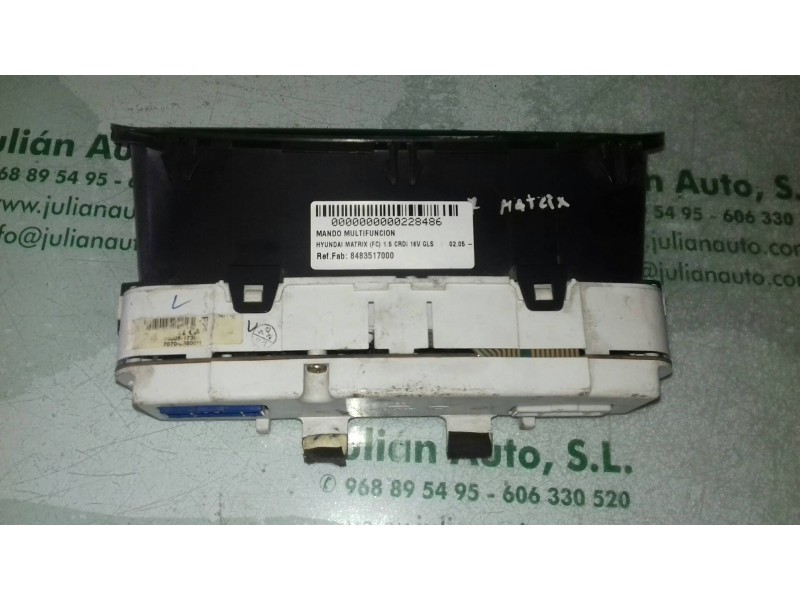 Recambio de pantalla multifuncion para hyundai matrix (fc) 1.5 crdi 16v gls referencia OEM IAM 8483517000  
