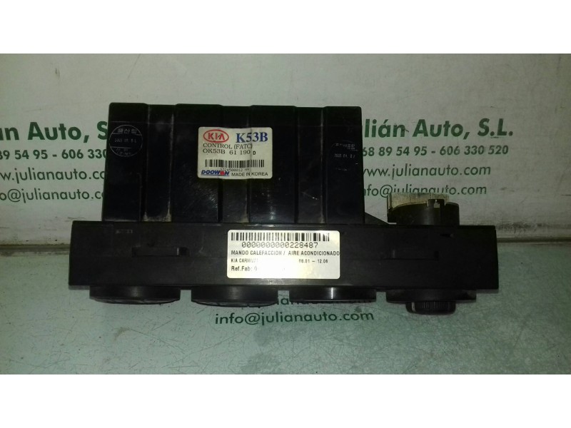 Recambio de mando calefaccion / aire acondicionado para kia carnival ii 2.9 cdri ex referencia OEM IAM 0K53B61190  