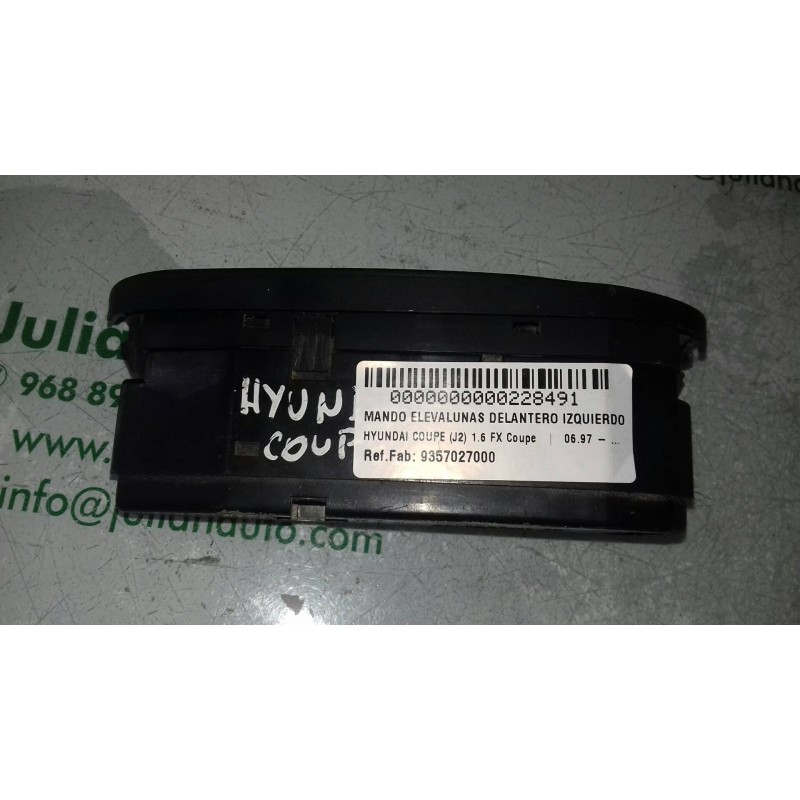 Recambio de mando elevalunas delantero izquierdo para hyundai coupe (j2) 1.6 fx coupe referencia OEM IAM 9357027000 9357027100 